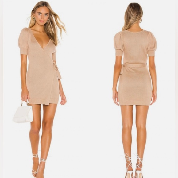 MAJORELLE Dresses & Skirts - NWOT Majorelle Becky Wrap Dress in Tan